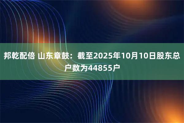 邦乾配倍 山东章鼓：截至2025年10月10日股东总户数为44855户