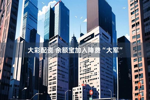 大彩配资 余额宝加入降费“大军”